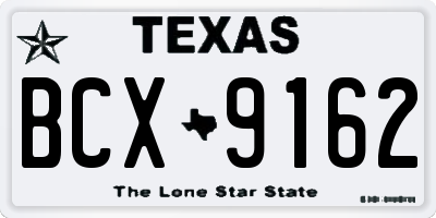 TX license plate BCX9162