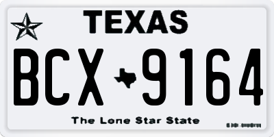 TX license plate BCX9164