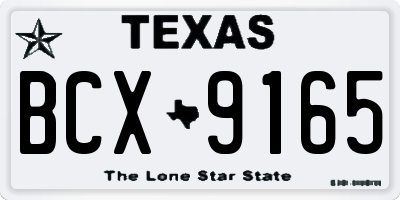 TX license plate BCX9165