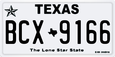 TX license plate BCX9166