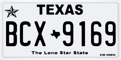 TX license plate BCX9169