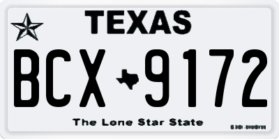 TX license plate BCX9172