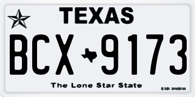 TX license plate BCX9173