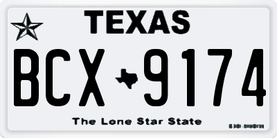 TX license plate BCX9174