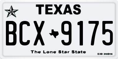TX license plate BCX9175