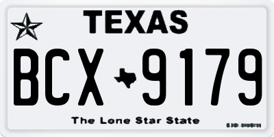 TX license plate BCX9179