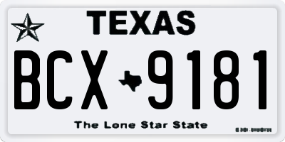 TX license plate BCX9181