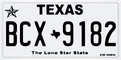 TX license plate BCX9182