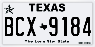 TX license plate BCX9184