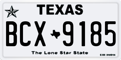 TX license plate BCX9185