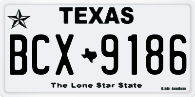 TX license plate BCX9186