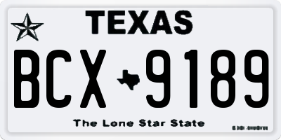 TX license plate BCX9189