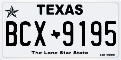 TX license plate BCX9195