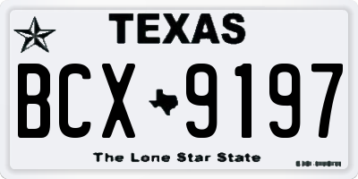 TX license plate BCX9197