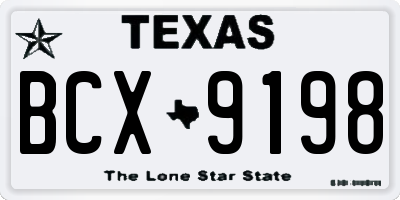 TX license plate BCX9198