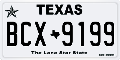 TX license plate BCX9199