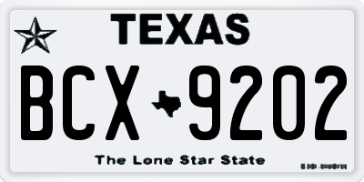 TX license plate BCX9202
