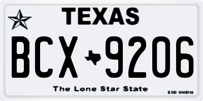 TX license plate BCX9206