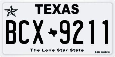 TX license plate BCX9211