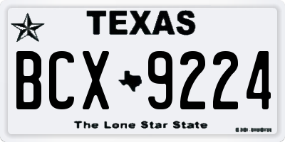 TX license plate BCX9224
