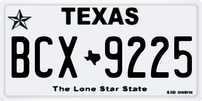 TX license plate BCX9225