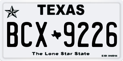 TX license plate BCX9226