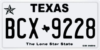 TX license plate BCX9228