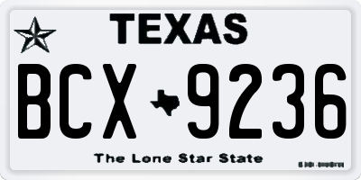 TX license plate BCX9236
