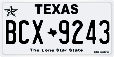 TX license plate BCX9243