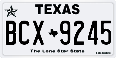 TX license plate BCX9245