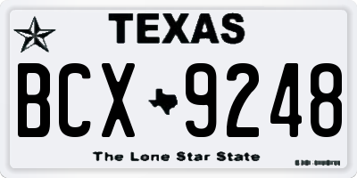 TX license plate BCX9248