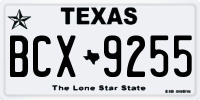 TX license plate BCX9255