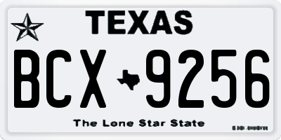 TX license plate BCX9256