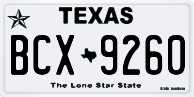 TX license plate BCX9260