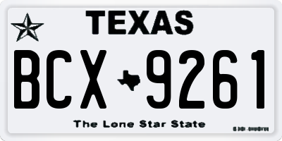 TX license plate BCX9261