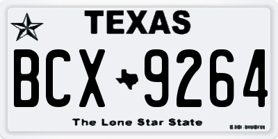 TX license plate BCX9264