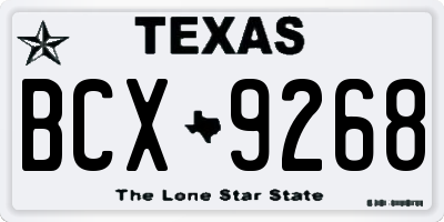 TX license plate BCX9268