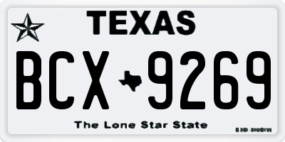TX license plate BCX9269