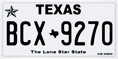 TX license plate BCX9270