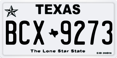 TX license plate BCX9273