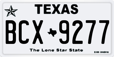 TX license plate BCX9277