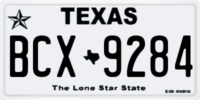 TX license plate BCX9284