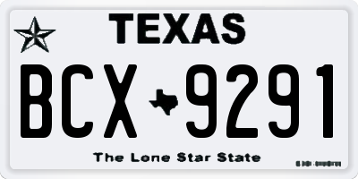 TX license plate BCX9291