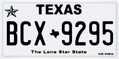 TX license plate BCX9295