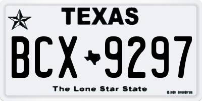 TX license plate BCX9297