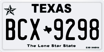 TX license plate BCX9298