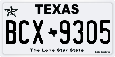 TX license plate BCX9305