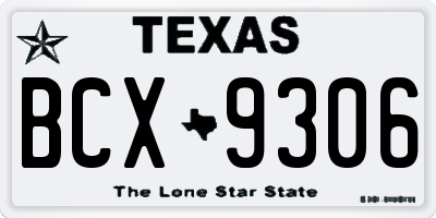 TX license plate BCX9306