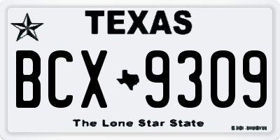 TX license plate BCX9309
