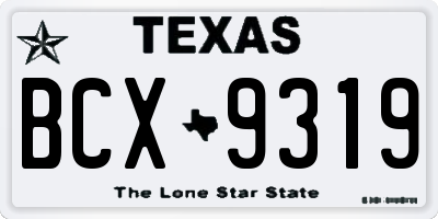 TX license plate BCX9319